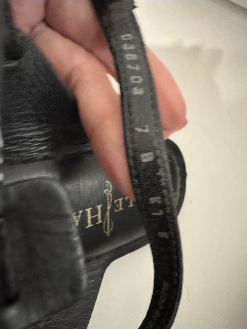 Cole Haan Black Leather T-Strap Sandals - Picture 4 of 5